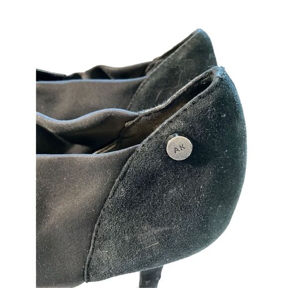 Anne Klein Belicimo Leather Suede Black Booties - Picture 6 of 14